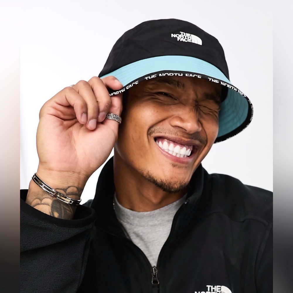 The North Face Cypress bucket hat in blue and black
